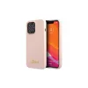 Guess GUHCP13XLSLMGLP iPhone 13 Pro Max készülékhez kemény tok Silicone Script Gold Log világos rózsaszín