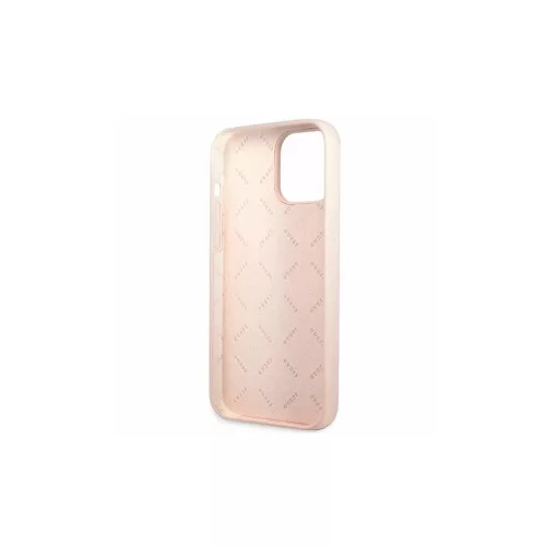 Guess GUHCP13XLSLMGLP iPhone 13 Pro Max készülékhez kemény tok Silicone Script Gold Log világos rózsaszín