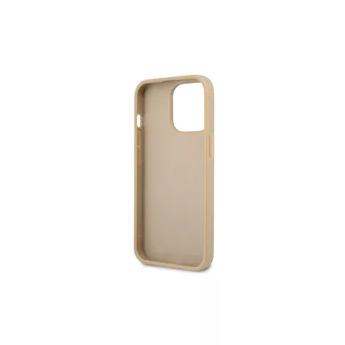 Guess GUHCP13LPSATLE iPhone 13 Pro/13 (6,1") készülékhez keménytok, SaffianoTriangle Logo, bézs