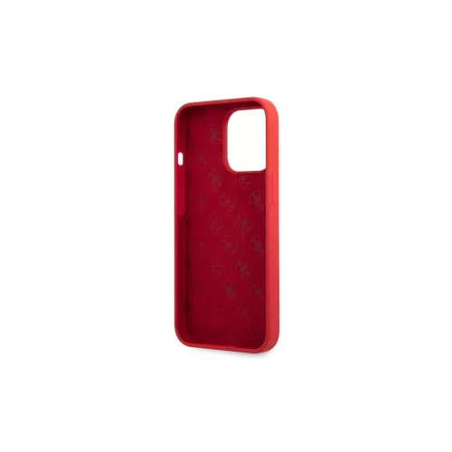 Guess GUHCP13XLSLMGRE iPhone 13 Pro Max 6.7" készülékhez szilikon kemény tok Vintage Gold Logo bordó