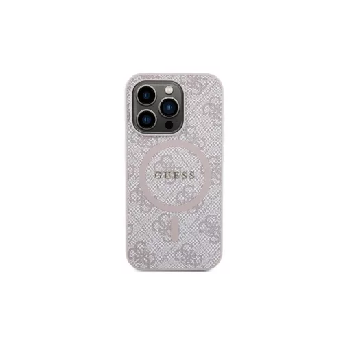Guess GUHMP15XG4GFRP iPhone 15 Pro Max készülékhez 6.7" kemény tok 4G Collection Leather Metal Logo Mag rózsaszín