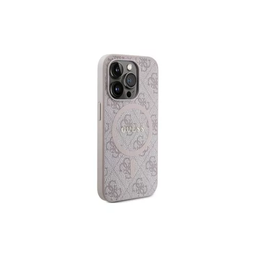 Guess GUHMP15XG4GFRP iPhone 15 Pro Max készülékhez 6.7" kemény tok 4G Collection Leather Metal Logo Mag rózsaszín