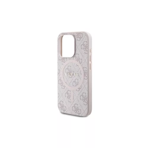 Guess GUHMP15XG4GFRP iPhone 15 Pro Max készülékhez 6.7" kemény tok 4G Collection Leather Metal Logo Mag rózsaszín