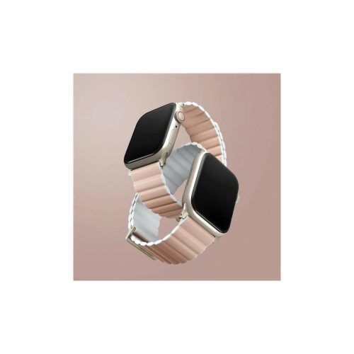 UNIQ Revix Premium szíj Apple Watch Series1-8/SE/SE2/SE3 készülékhez 38/40/41 Edition Reversible Mag rózsaszín-fehér