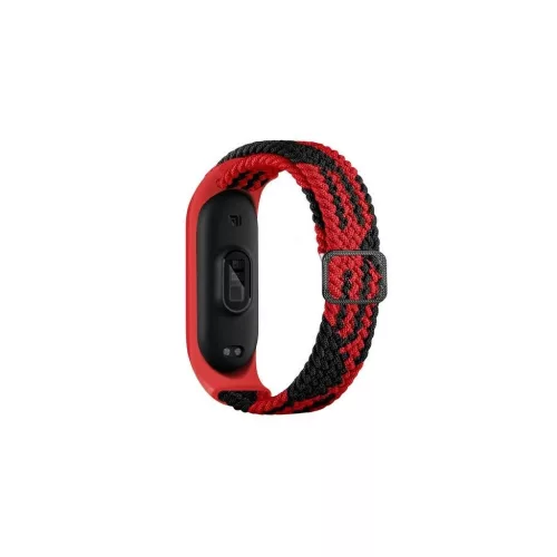 Beline Mi Band 10/9/8 készülékhez nylon szíj fekete-piros