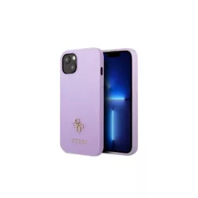   Guess GUHCP13SPS4MU iPhone 13 mini készülékhez kemény tok Saffiano 4G Small Metal Logo lila