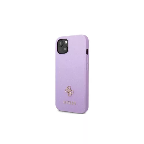 Guess GUHCP13SPS4MU iPhone 13 mini készülékhez kemény tok Saffiano 4G Small Metal Logo lila