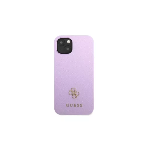 Guess GUHCP13SPS4MU iPhone 13 mini készülékhez kemény tok Saffiano 4G Small Metal Logo lila