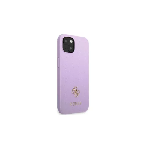 Guess GUHCP13SPS4MU iPhone 13 mini készülékhez kemény tok Saffiano 4G Small Metal Logo lila