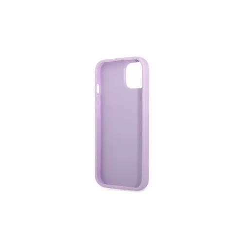 Guess GUHCP13SPS4MU iPhone 13 mini készülékhez kemény tok Saffiano 4G Small Metal Logo lila