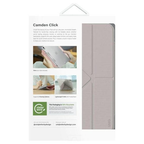 UNIQ Camden Click tok iPad 11" A16 (2025) / iPad 10.9" 10 gen. (2022) készülékhez elefántcsont