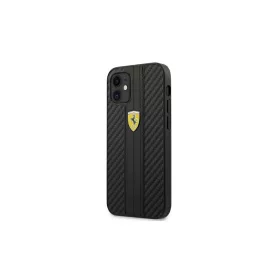   Ferrari FESNECHCP12SBK iPhone12 mini készülékhez 5,4" kemény tok On Track PU Carbon fekete