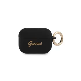   Guess GUAPSSSK AirPods Pro készülékhez tok Silicone Vintage Script fekete