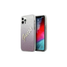   Guess GUHCP12LPCUGLSPI iPhone 12 Pro Max 6,7" készülékhez keménytok Glitter Gradient Script rózsaszín