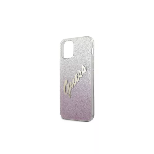 Guess GUHCP12LPCUGLSPI iPhone 12 Pro Max 6,7" készülékhez keménytok Glitter Gradient Script rózsaszín