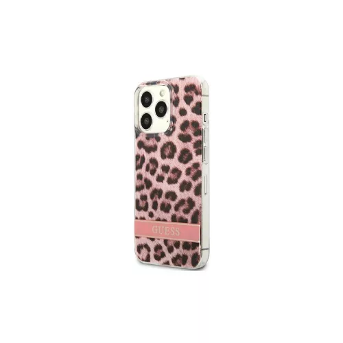 Guess GUHCP13LHSLEOP iPhone 13 Pro / 13 6,1" készülékhez kemény tok Leopard rózsaszín
