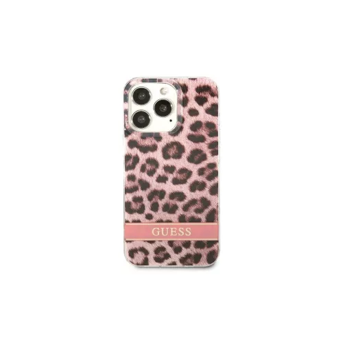 Guess GUHCP13LHSLEOP iPhone 13 Pro / 13 6,1" készülékhez kemény tok Leopard rózsaszín