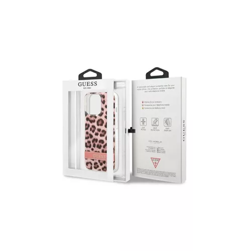 Guess GUHCP13LHSLEOP iPhone 13 Pro / 13 6,1" készülékhez kemény tok Leopard rózsaszín
