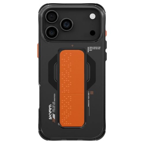 Skinarma Haxa tok iPhone 17 Pro Max készülékhez, mágneses töltés + Grip Stand, grafit
