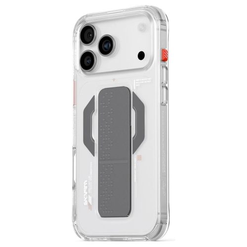 Skinarma Haxa tok iPhone 17 Pro Max készülékhez – mágneses töltéssel és grip állvánnyal, átlátszó