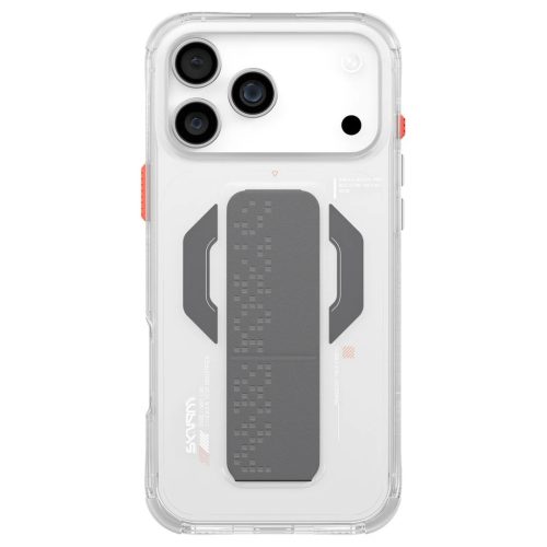 Skinarma Haxa tok iPhone 17 Pro Max készülékhez – mágneses töltéssel és grip állvánnyal, átlátszó