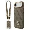 Guess 4G Strass Logo & Big Strap Metal Buttons MagSafe tok iPhone Air készülékhez barna