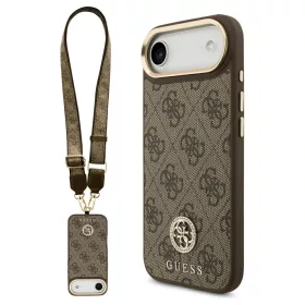   Guess 4G Strass Logo & Big Strap Metal Buttons MagSafe tok iPhone Air készülékhez barna
