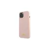 Guess GUHMP13MLSLMGLP iPhone 13 / 14 /15 6,1" készülékhez kemény tok Silicone Script Gold Logo Magsaf világos rózsaszín