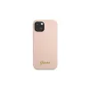 Guess GUHMP13MLSLMGLP iPhone 13 / 14 /15 6,1" készülékhez kemény tok Silicone Script Gold Logo Magsaf világos rózsaszín