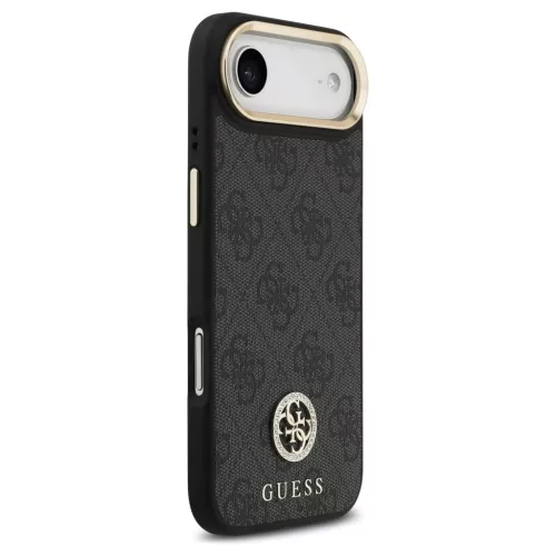 Guess 4G Strass Logo & Big Strap Metal Buttons MagSafe tok iPhone Air készülékhez fekete
