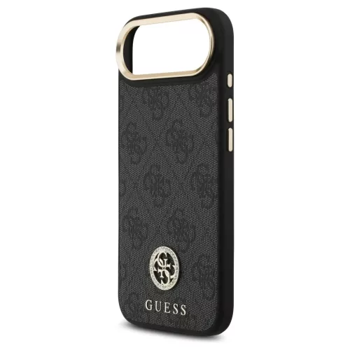 Guess 4G Strass Logo & Big Strap Metal Buttons MagSafe tok iPhone Air készülékhez fekete