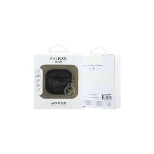 Guess GUA4G4GSMK AirPods 4 készülékhez tok 4G Charm Collection fekete