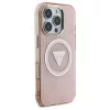 Guess IML Metal Glitter 4G Circle Triangle MagSafe tok iPhone 16 Pro Max készülékhez rózsaszín
