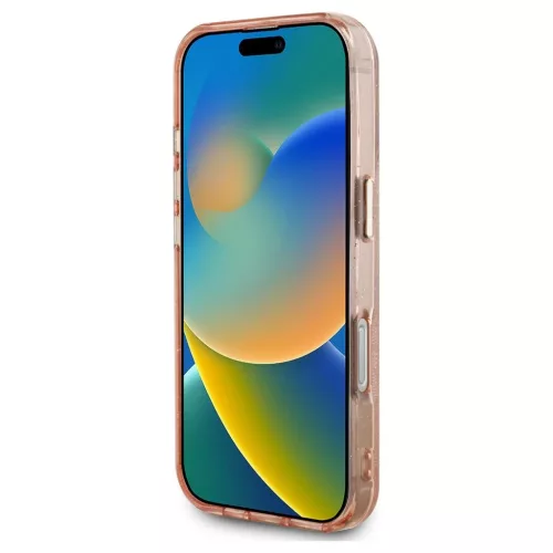 Guess IML Metal Glitter 4G Circle Triangle MagSafe tok iPhone 16 Pro Max készülékhez rózsaszín