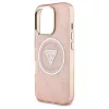Guess IML Metal Glitter 4G Circle Triangle MagSafe tok iPhone 16 Pro Max készülékhez rózsaszín