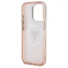 Guess IML Metal Glitter 4G Circle Triangle MagSafe tok iPhone 16 Pro Max készülékhez rózsaszín