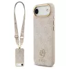 Guess 4G Strass Logo & Big Strap tok fém gombokkal, MagSafe, iPhone Air készülékhez, rózsaszín