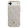 Guess 4G Strass Logo & Big Strap tok fém gombokkal, MagSafe, iPhone Air készülékhez, rózsaszín
