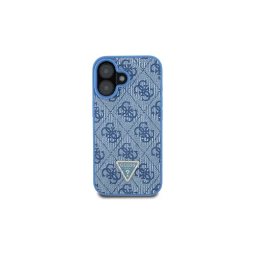 Guess GUHCP16SP4TDSCPB iPhone 16 6.1" készülékhez kemény tok Leather Metal Logo Strass Crossbody kék
