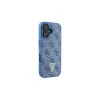 Guess GUHCP16SP4TDSCPB iPhone 16 6.1" készülékhez kemény tok Leather Metal Logo Strass Crossbody kék