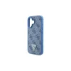 Guess GUHCP16SP4TDSCPB iPhone 16 6.1" készülékhez kemény tok Leather Metal Logo Strass Crossbody kék