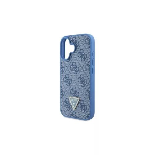 Guess GUHCP16SP4TDSCPB iPhone 16 6.1" készülékhez kemény tok Leather Metal Logo Strass Crossbody kék