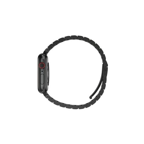 UNIQ Strova Strap Apple Watch 42/44/45 mm Series 4/5/6/7/SE készülékhez rozsdamentes acél éjfekete