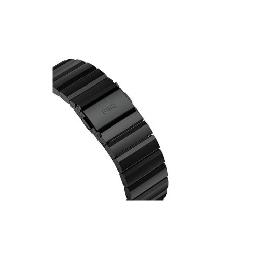 UNIQ Strova Strap Apple Watch 42/44/45 mm Series 4/5/6/7/SE készülékhez rozsdamentes acél éjfekete