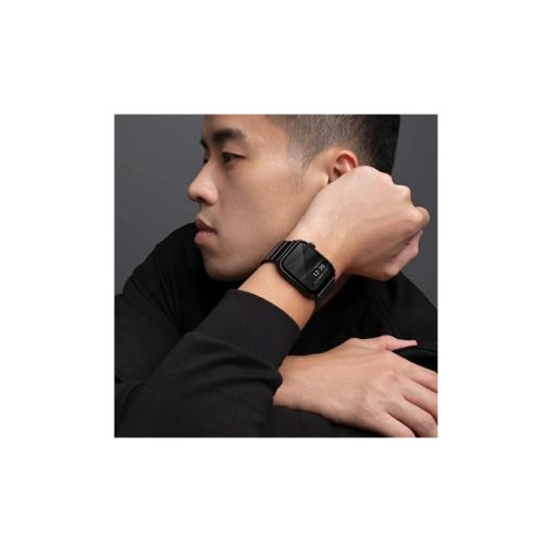 UNIQ Strova Strap Apple Watch 42/44/45 mm Series 4/5/6/7/SE készülékhez rozsdamentes acél éjfekete