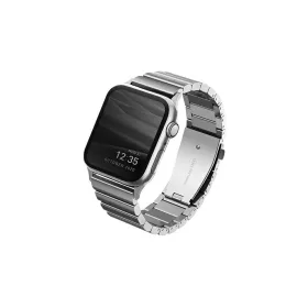   UNIQ Strova Strap Apple Watch készülékhez 42/44/45mm Series 1/2/3/4/5/6/7/8/9/10 rozsdamentes acél sterling ezüst