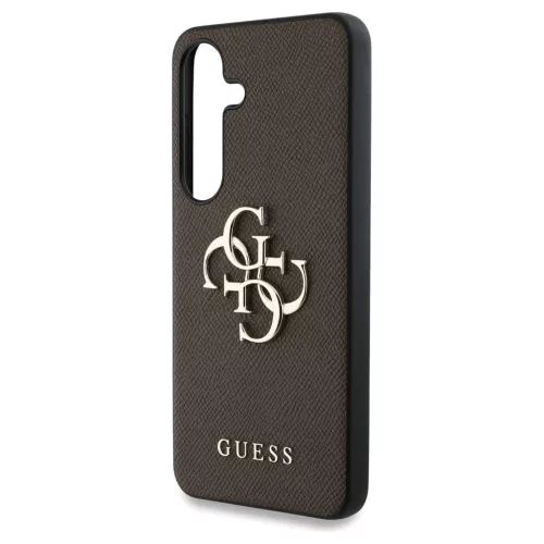 Tok Guess Grained Big 4G Logo Small Classic Logo Samsung Galaxy S25 Plus készülékhez barna