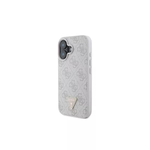 Guess GUHCP16SP4TDSCPP iPhone 16 6.1" készülékhez bőr fém logó strass válltáskás kemény tok rózsaszín