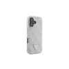 Guess GUHCP16SP4TDSCPP iPhone 16 6.1" készülékhez bőr fém logó strass válltáskás kemény tok rózsaszín