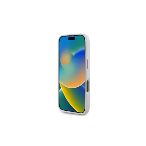 Guess GUHCP16SP4TDSCPP iPhone 16 6.1" készülékhez bőr fém logó strass válltáskás kemény tok rózsaszín